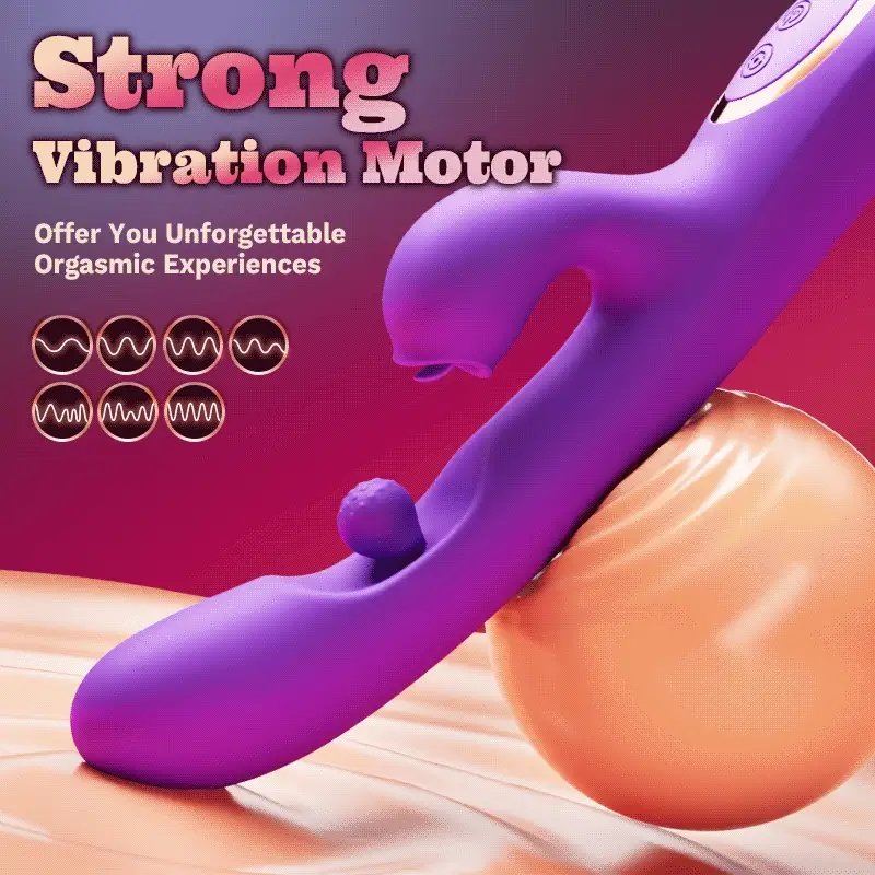 Tongue Licking Clitoral Stimulator G Spot Vibrator With 360° Rotation Rubbing Ball - Image 5